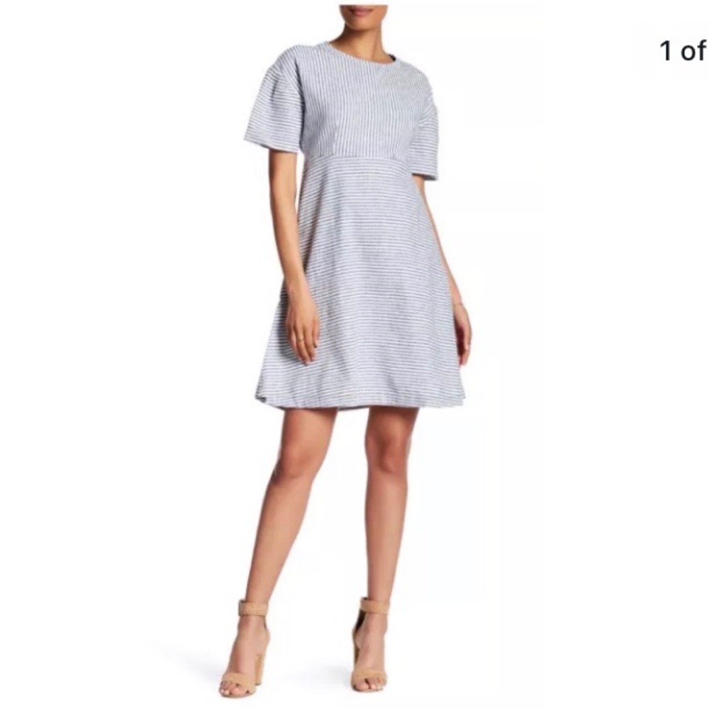 Lands’ End Canvas ticking stripe oversized dress